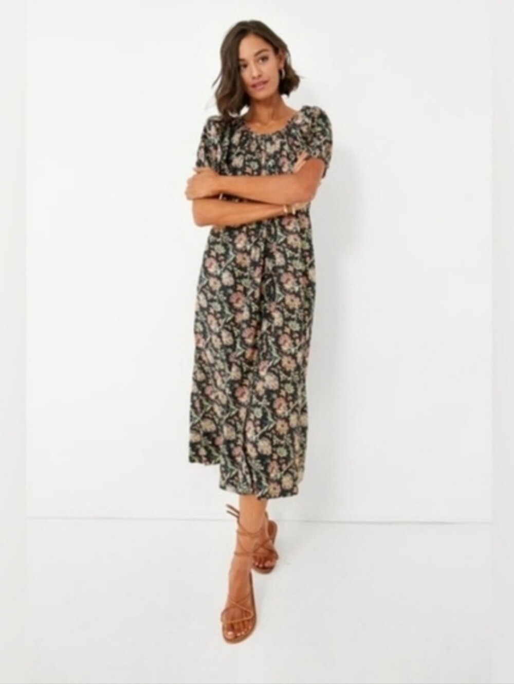 The Great. the seascape dress in black paisley floral, 0 (xs)